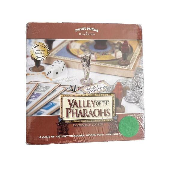 VALLEY OF THE PHARAOHS FRONT PORCH GAMES NEW VINTAGE BOOKSHELF WOOD BOX EDITION - Picture 1 of 8